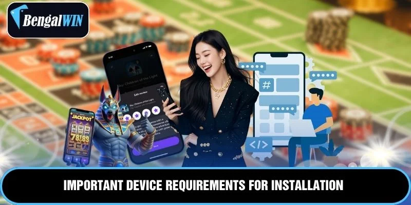 Important device requirements for installation