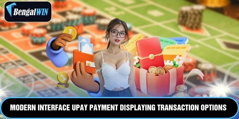 Modern interface upay payment displaying transaction options