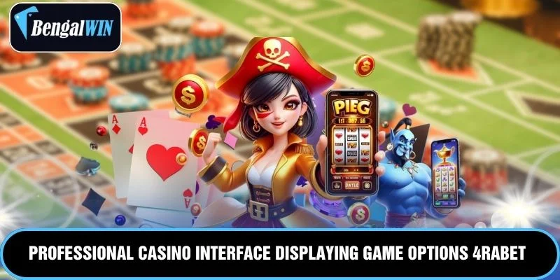 Professional casino interface displaying game options 4rabet