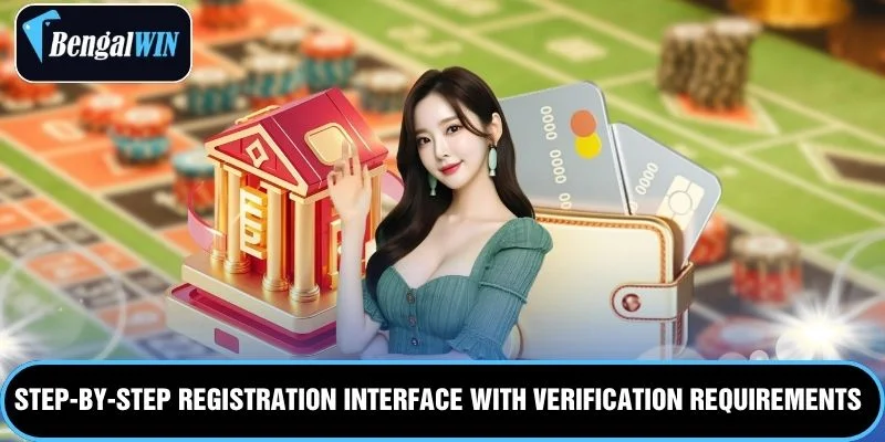 Step-by-step registration interface with verification requirements